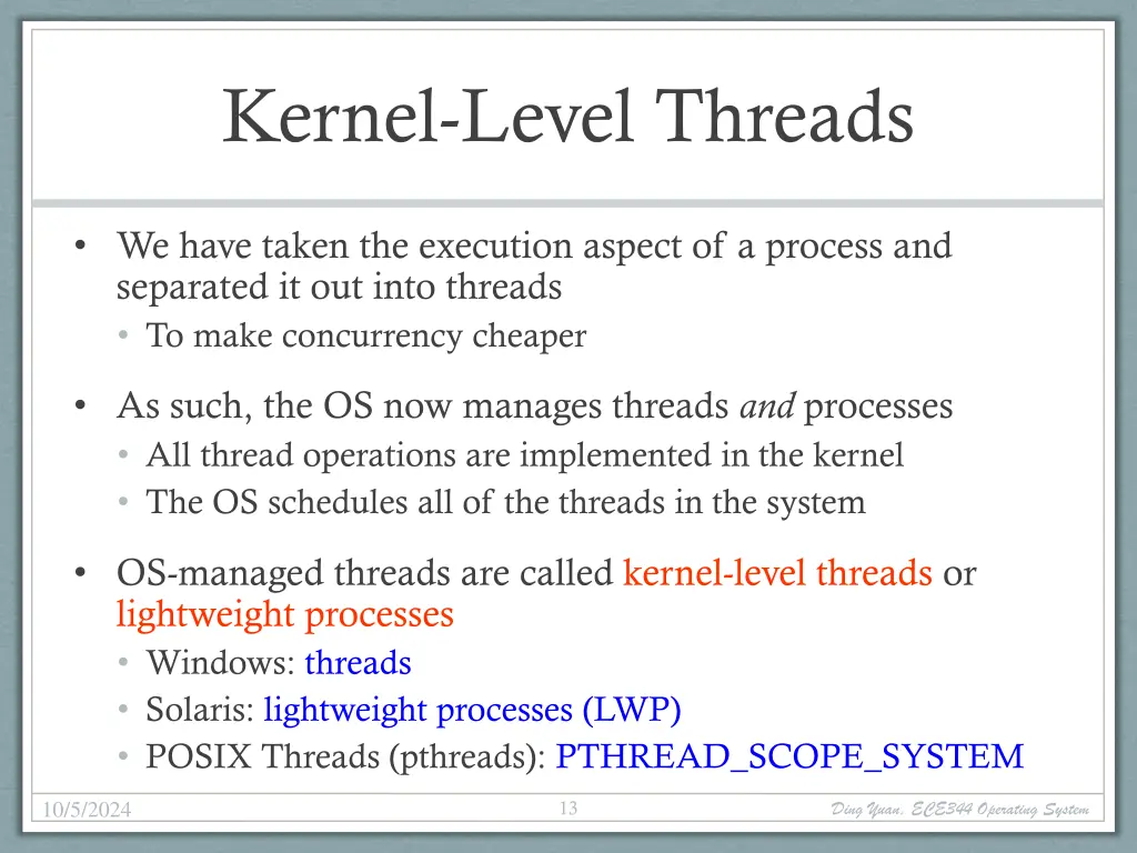 kernel level threads