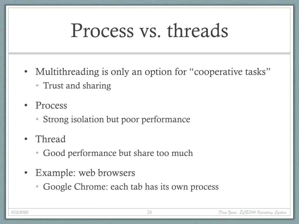 process vs threads