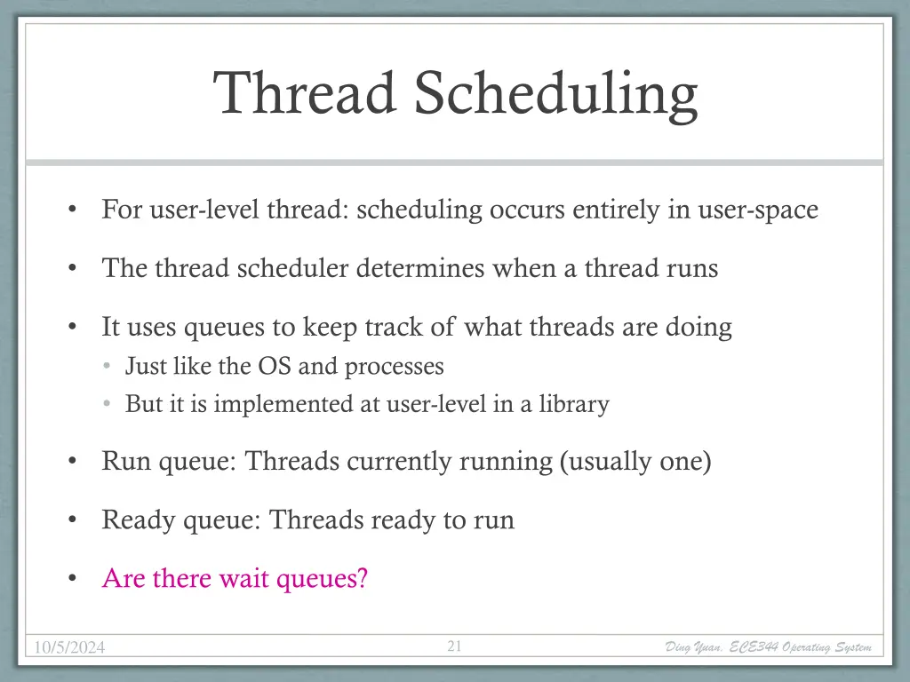 thread scheduling