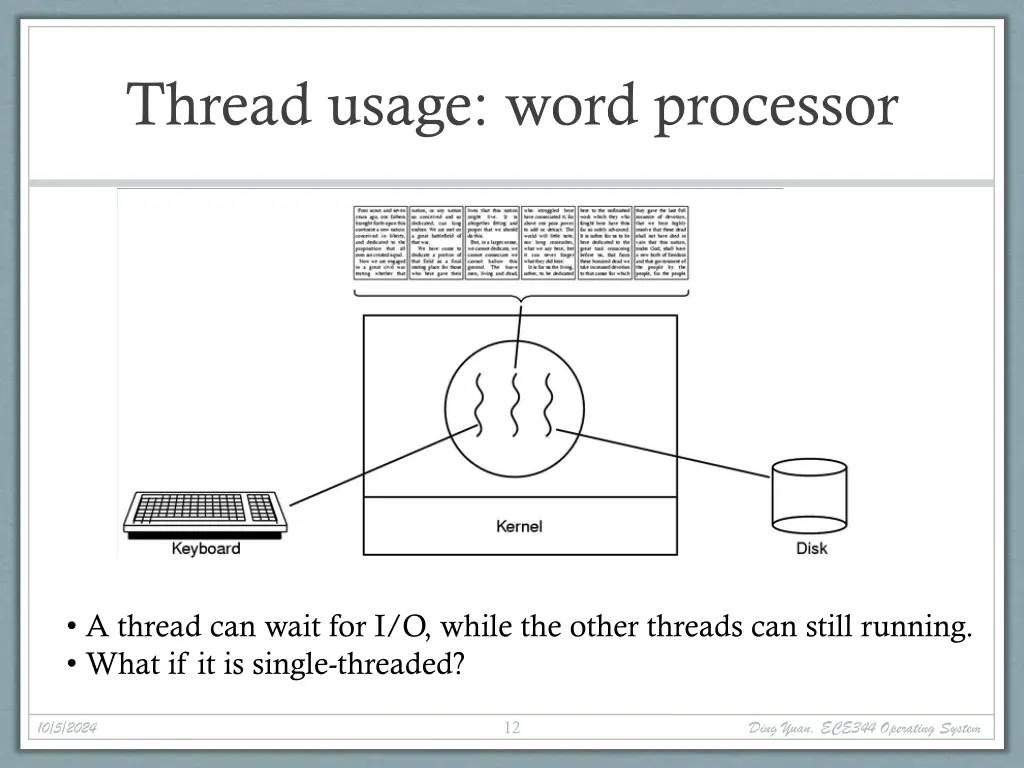 thread usage word processor