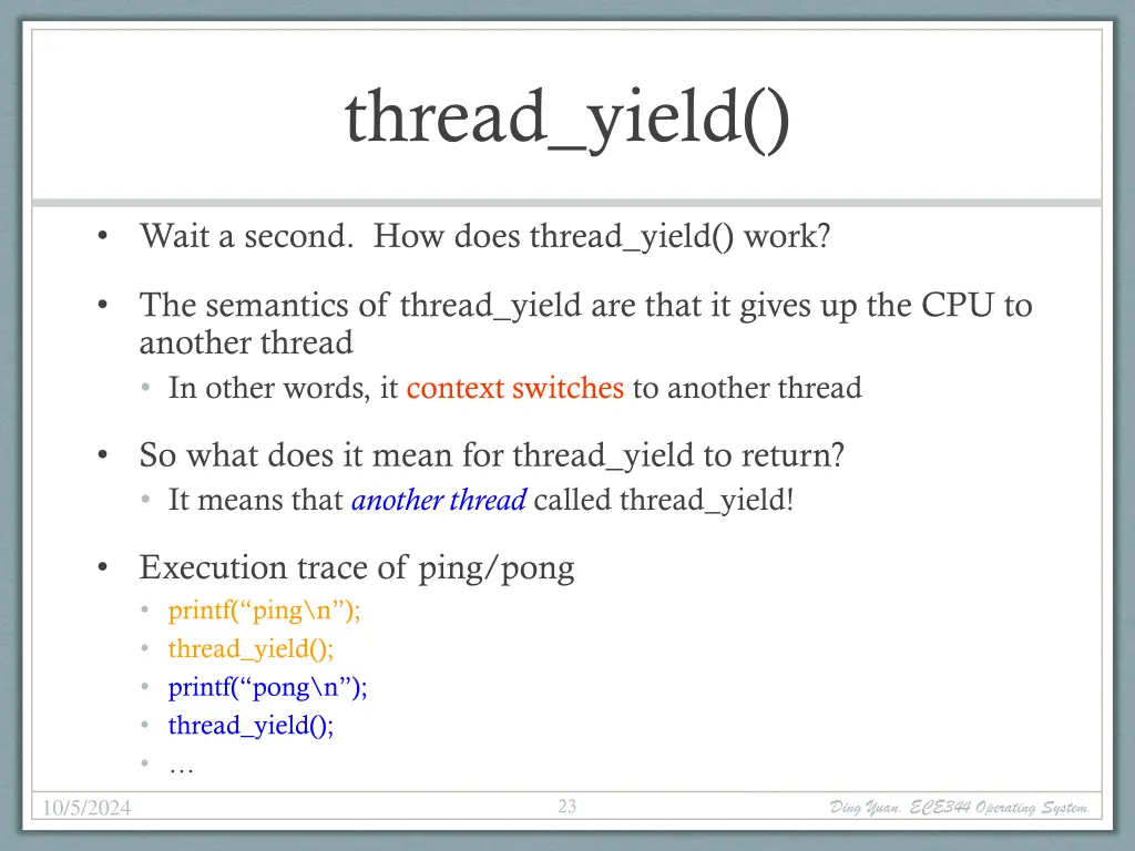 thread yield