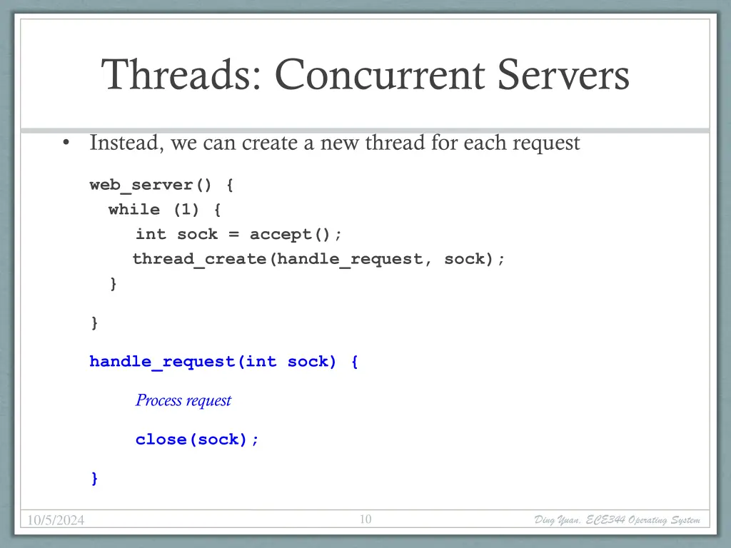 threads concurrent servers 1