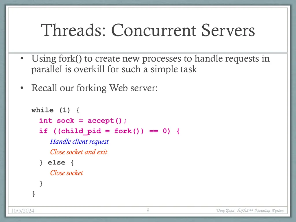 threads concurrent servers