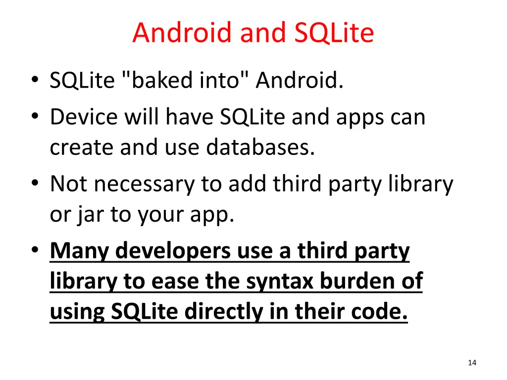 android and sqlite 1