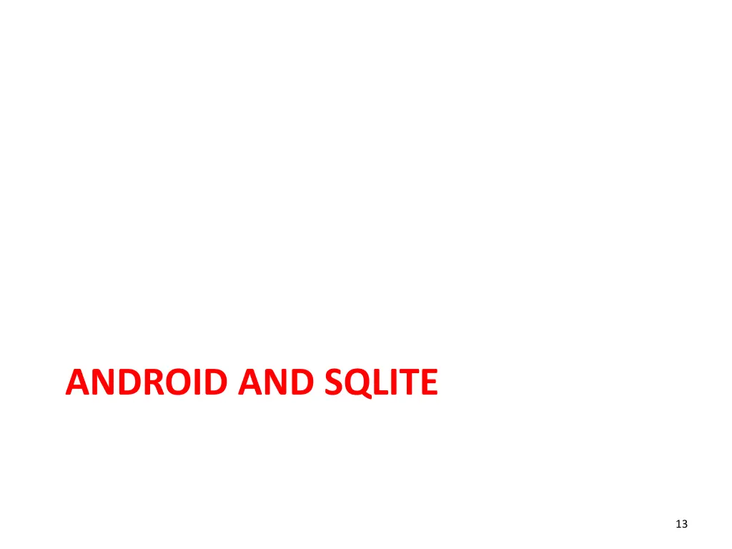 android and sqlite