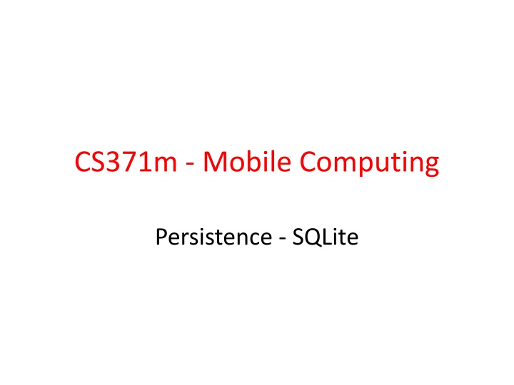 cs371m mobile computing