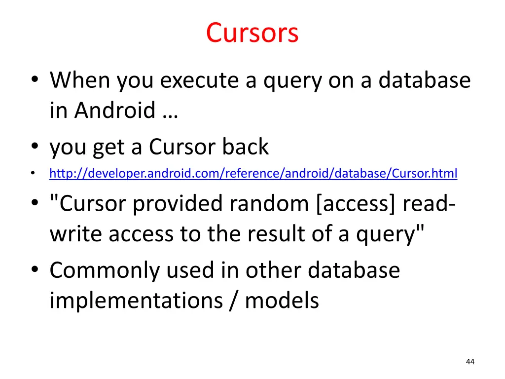 cursors