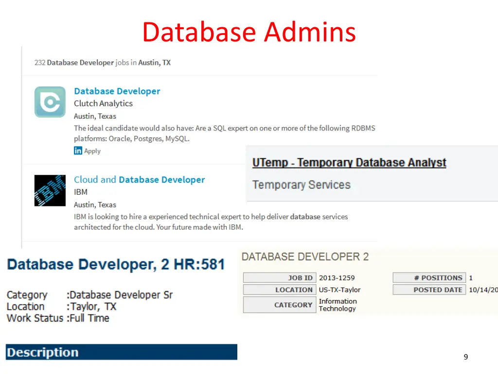 database admins