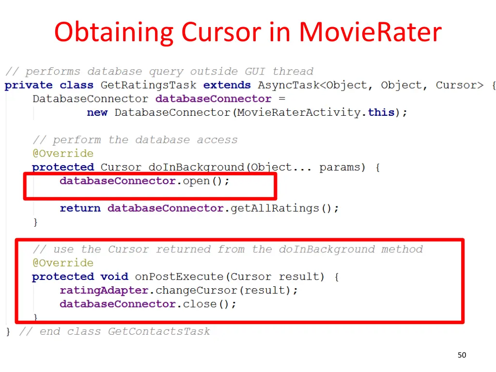 obtaining cursor in movierater