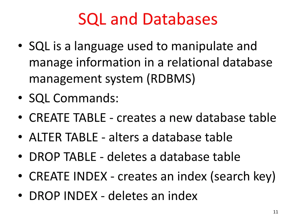 sql and databases