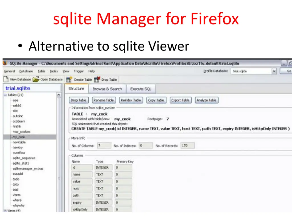 sqlite manager for firefox