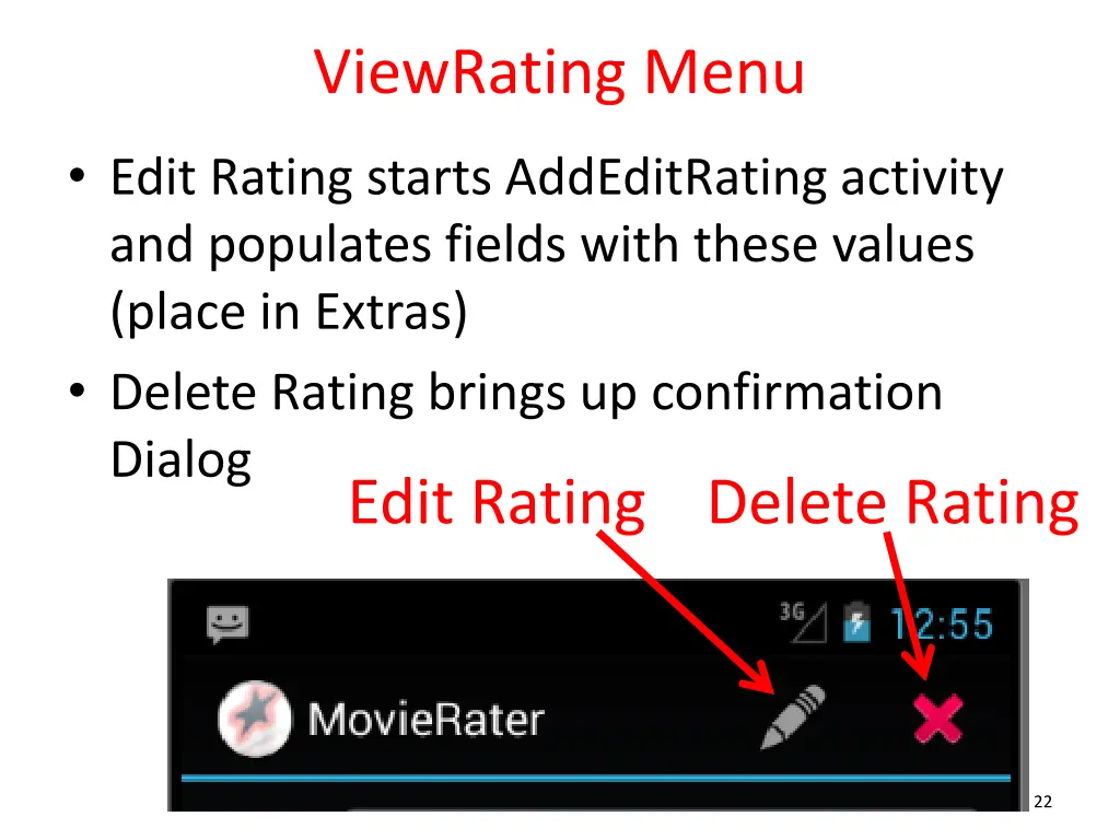 viewrating menu