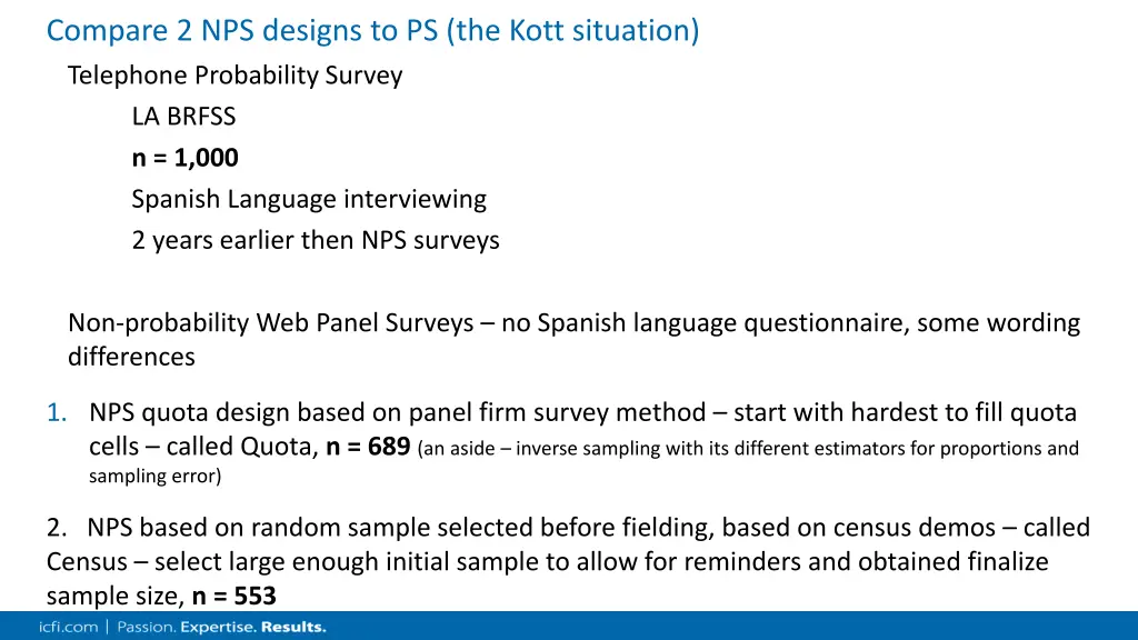 compare 2 nps designs to ps the kott situation