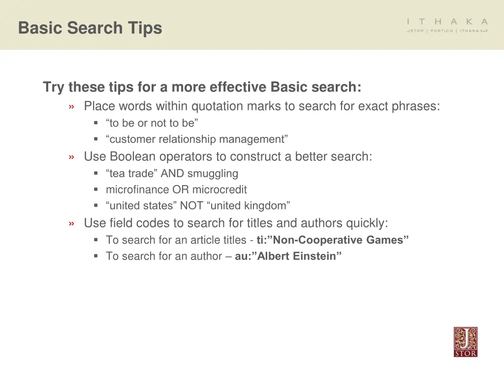 basic search tips