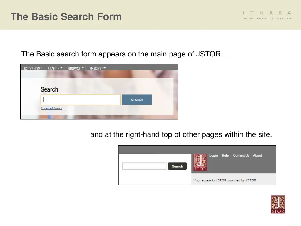 the basic search form