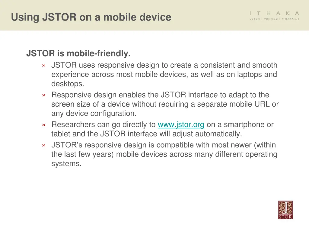 using jstor on a mobile device