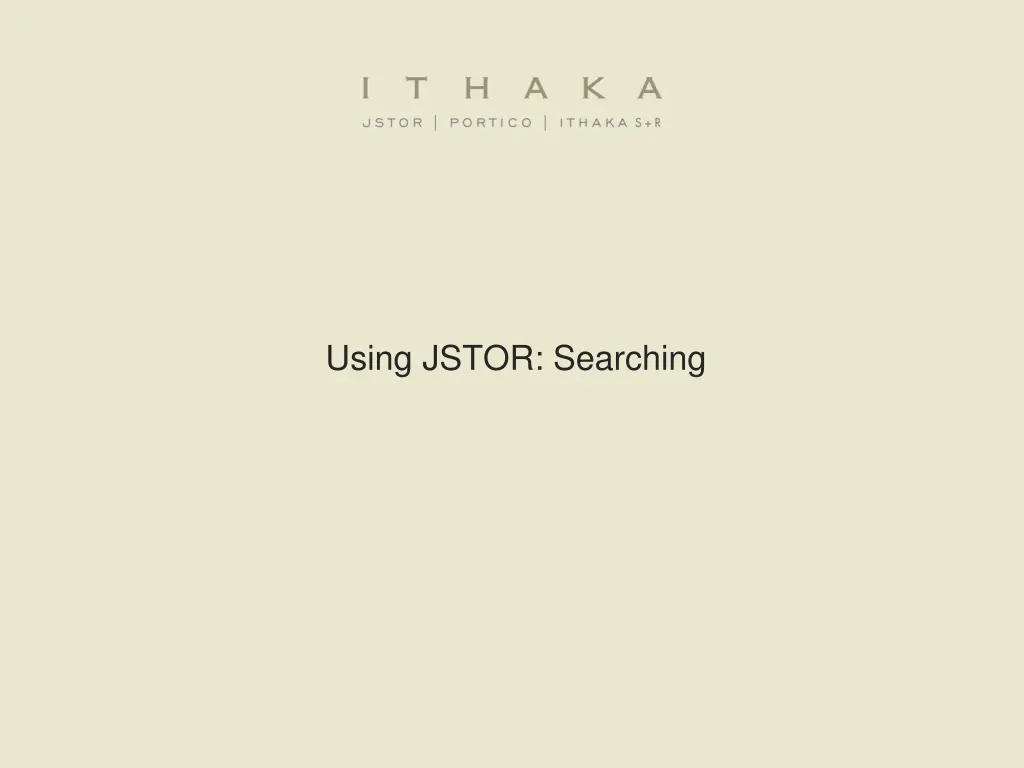 using jstor searching