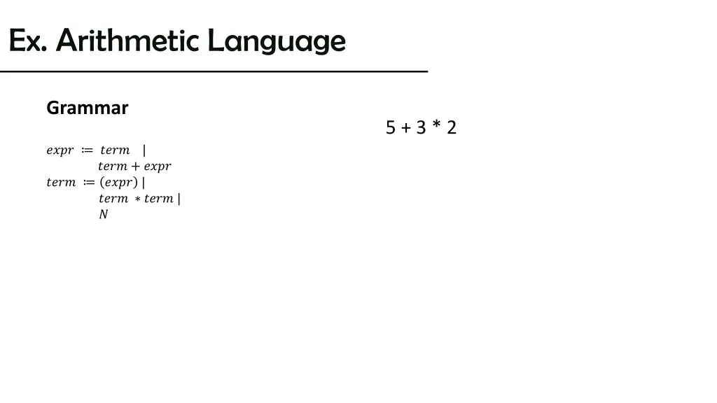 ex arithmetic language