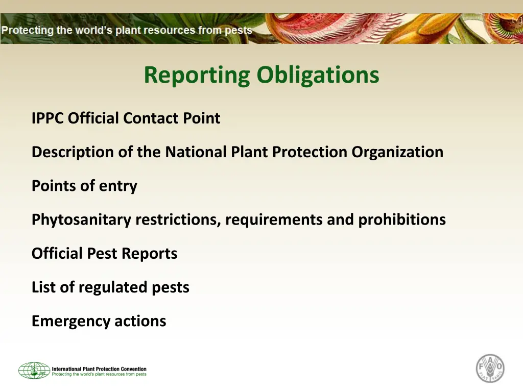 reporting obligations