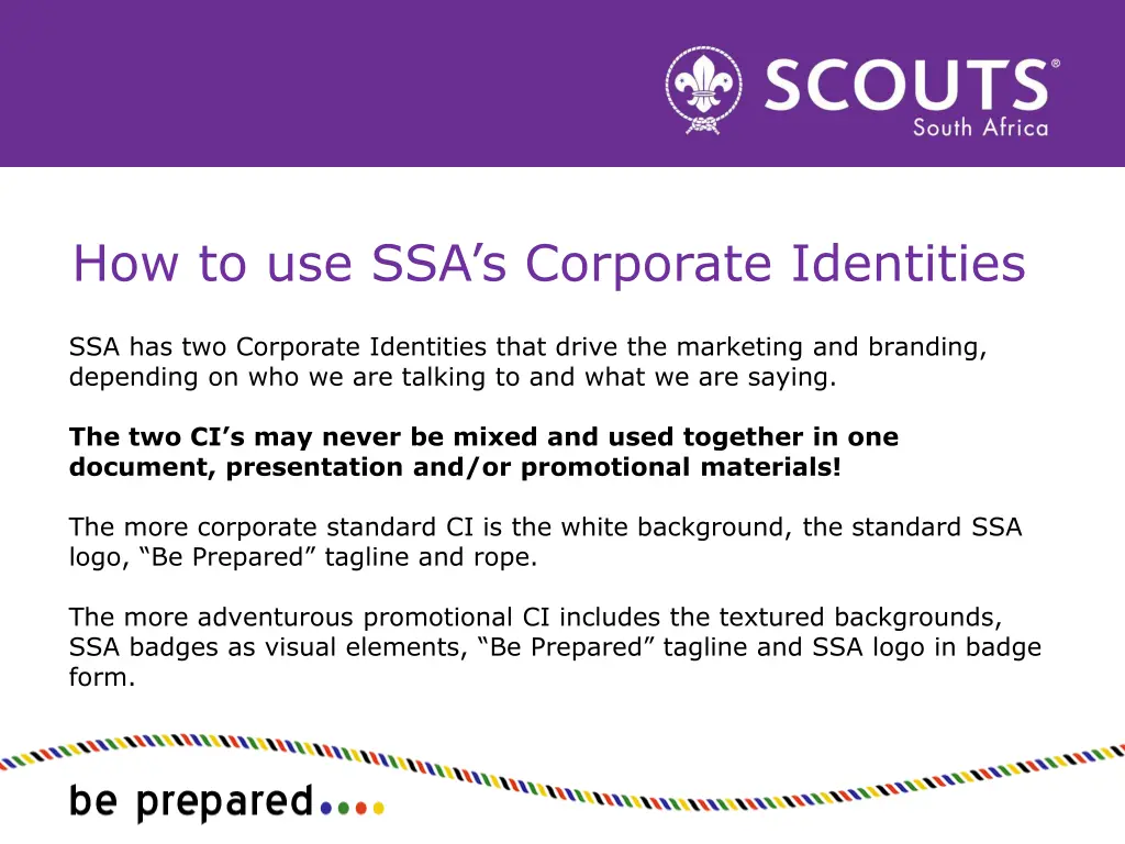 how to use ssa s corporate identities