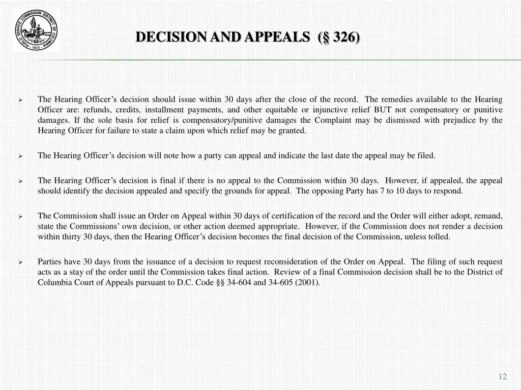 decision and appeals 326