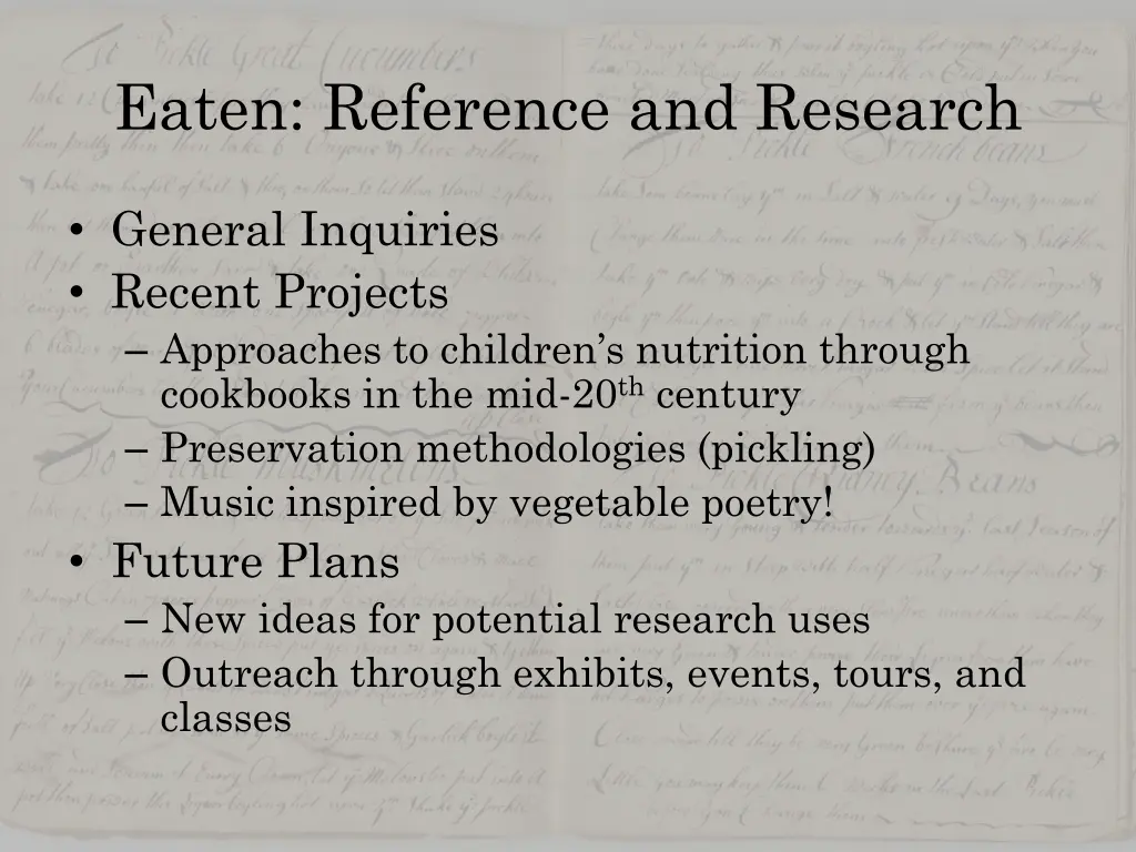 eaten reference and research