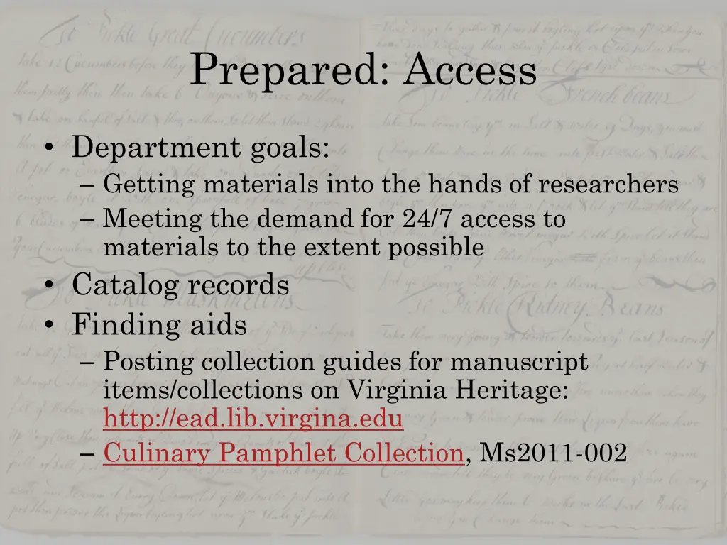 prepared access