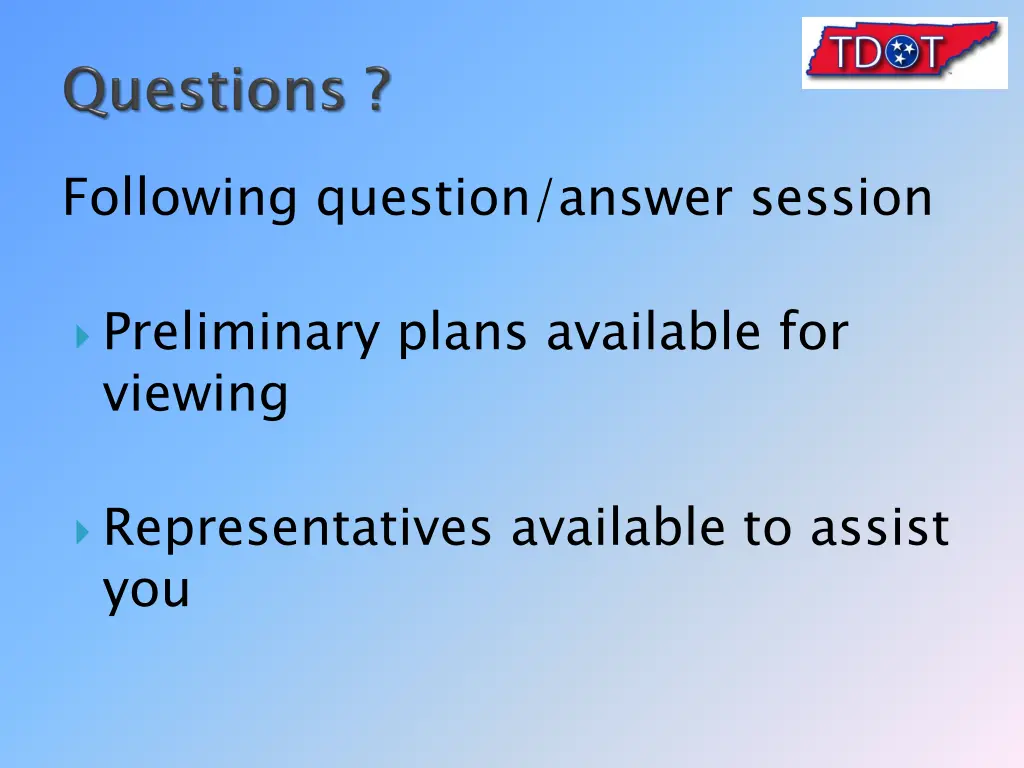 following question answer session