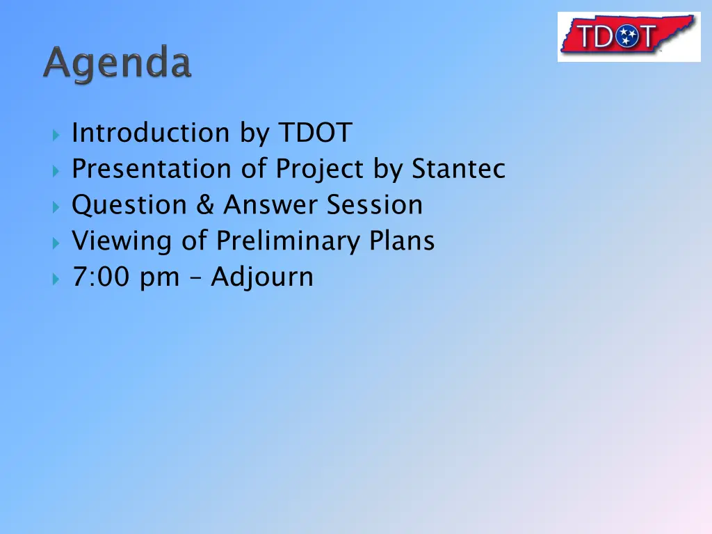 introduction by tdot presentation of project