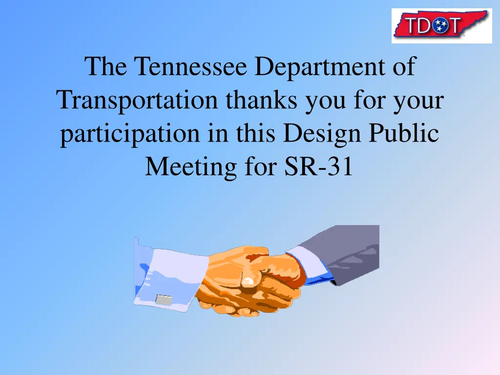 the tennessee department of transportation thanks