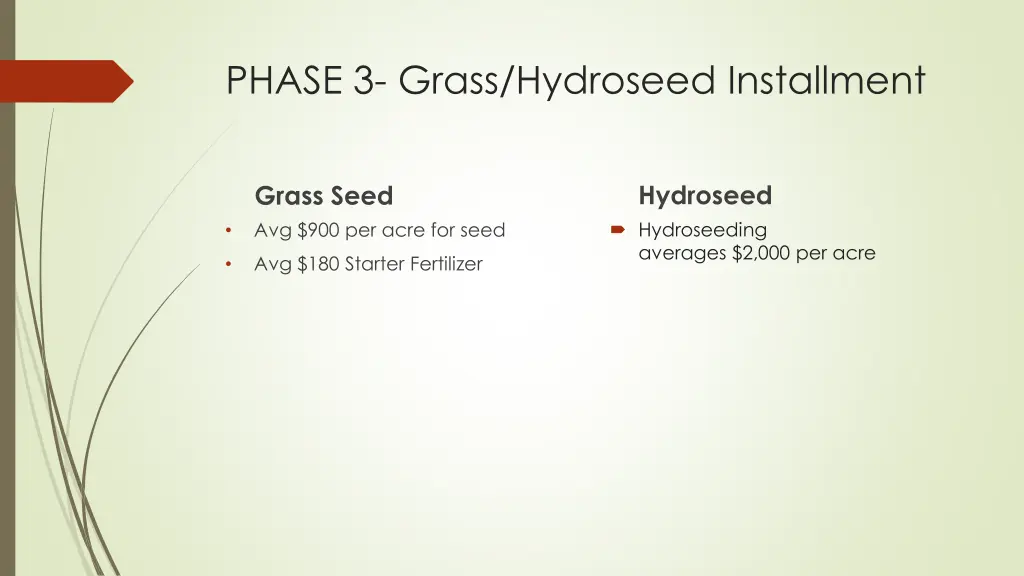 phase 3 grass hydroseed installment