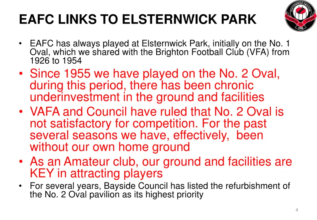 eafc links to elsternwick park