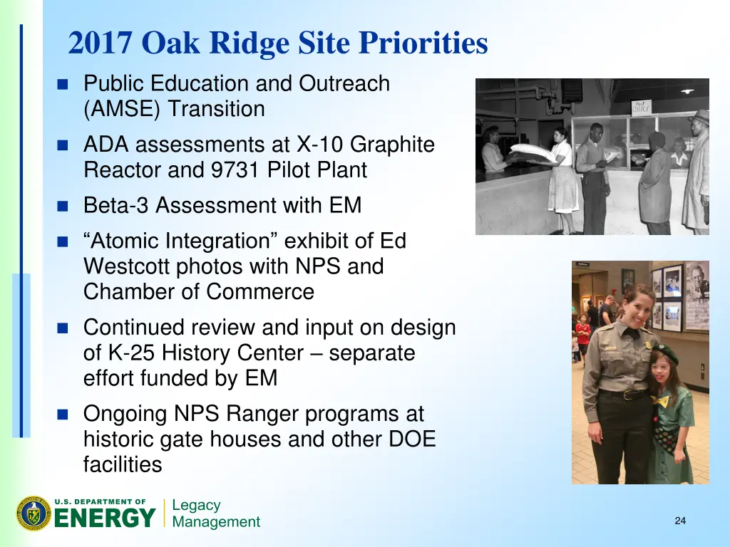 2017 oak ridge site priorities