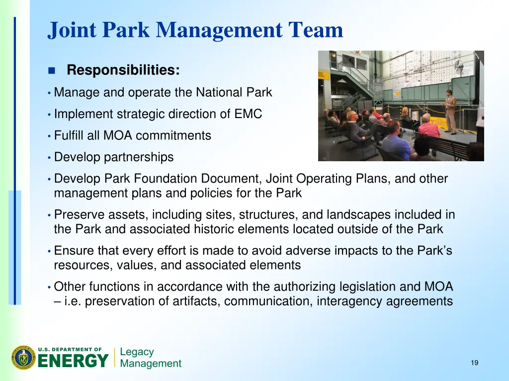 joint park management team