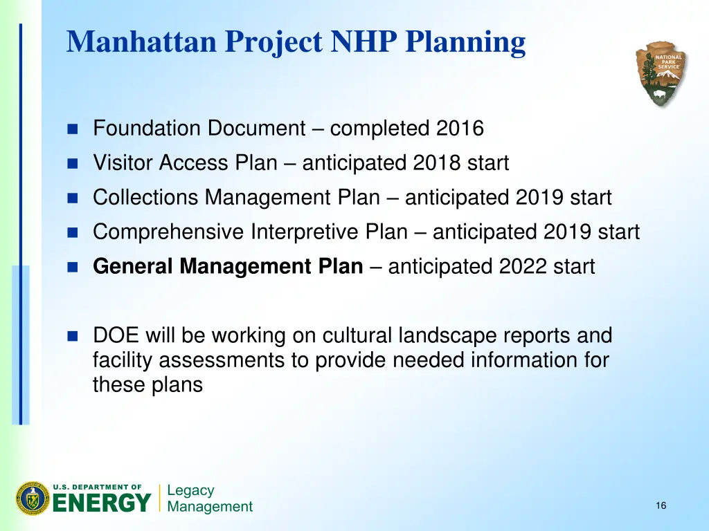 manhattan project nhp planning