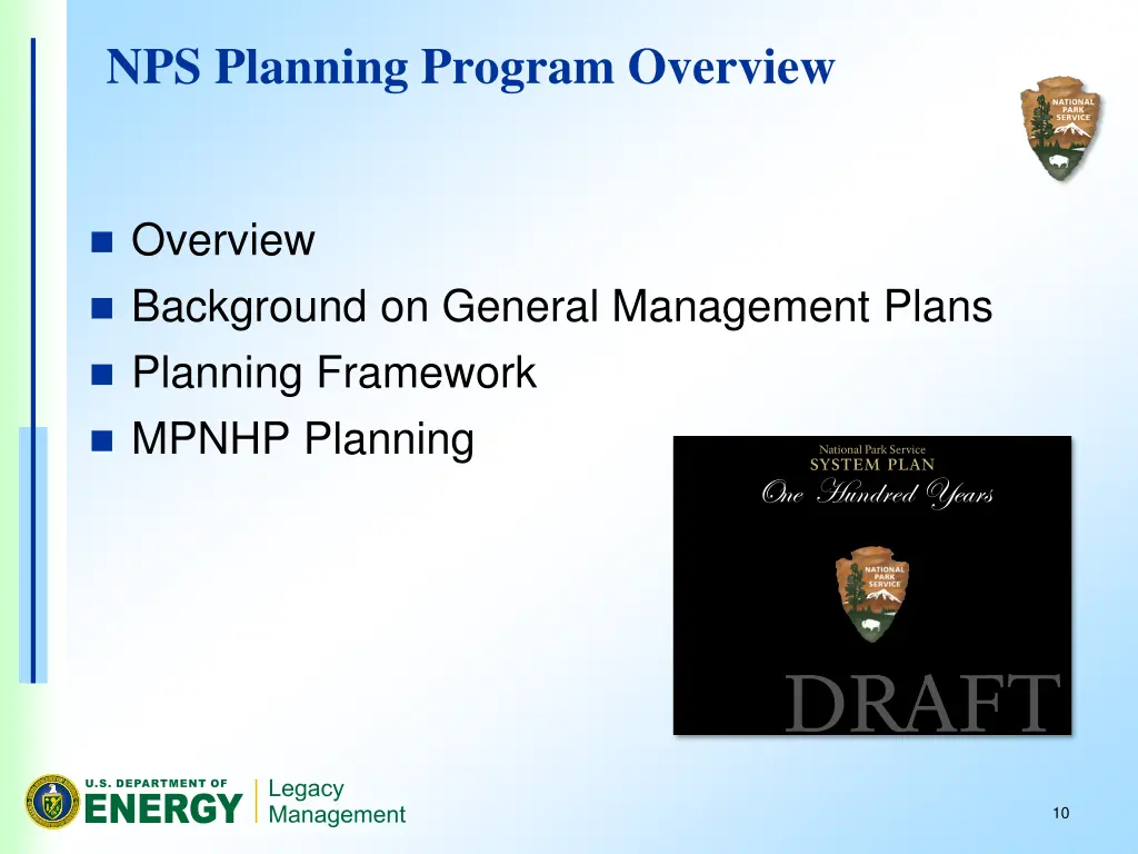 nps planning program overview