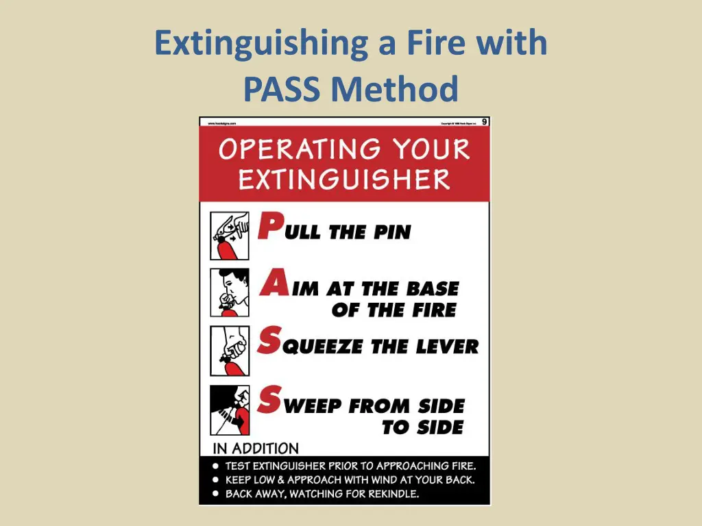 extinguishing a fire with pass method 1