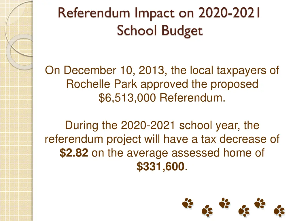 referendum impact on 2020 2021 school budget