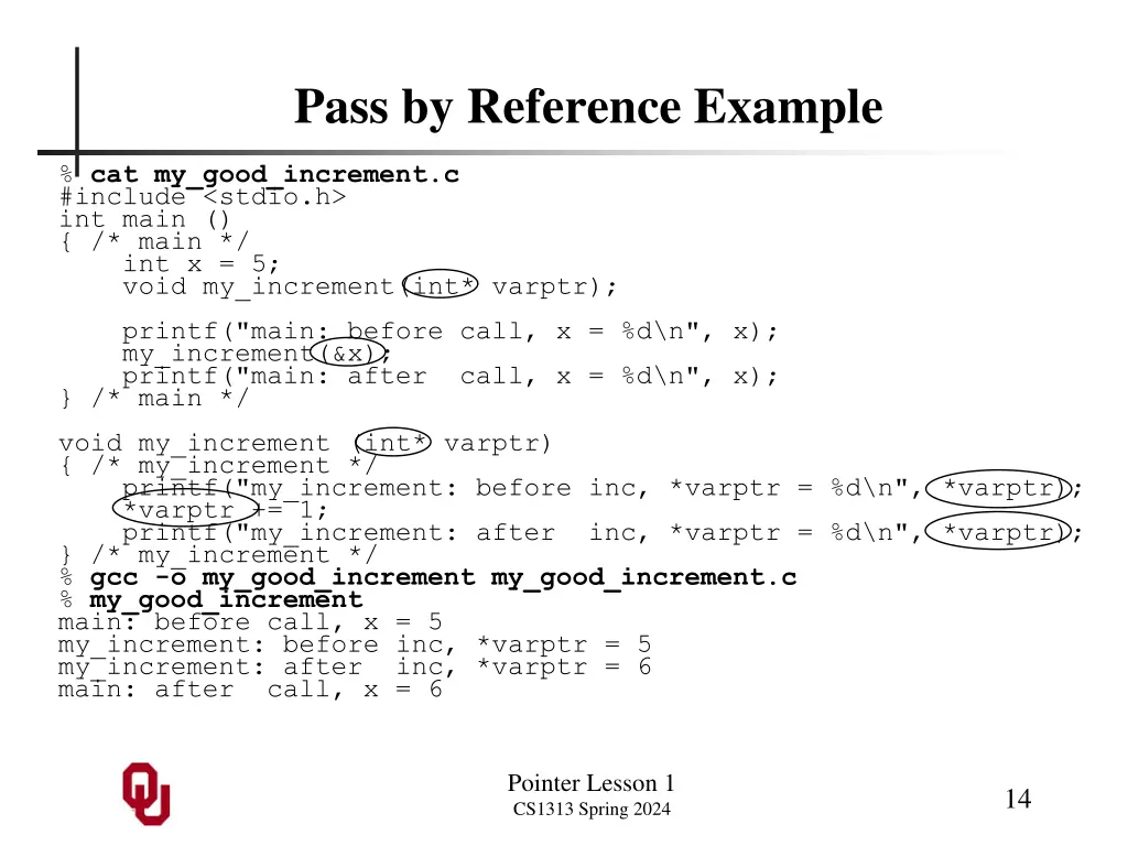 pass by reference example