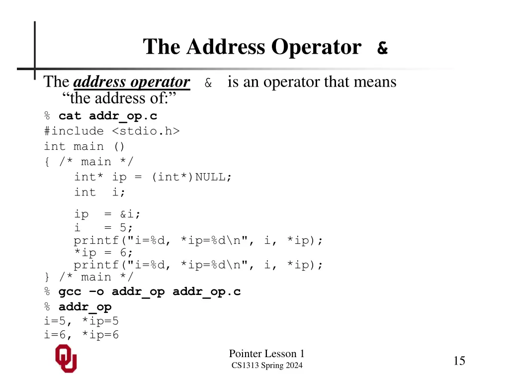 the address operator