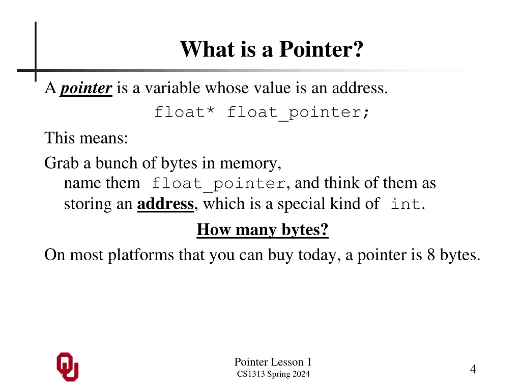 what is a pointer