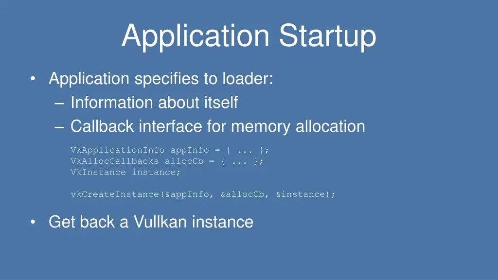 application startup 1