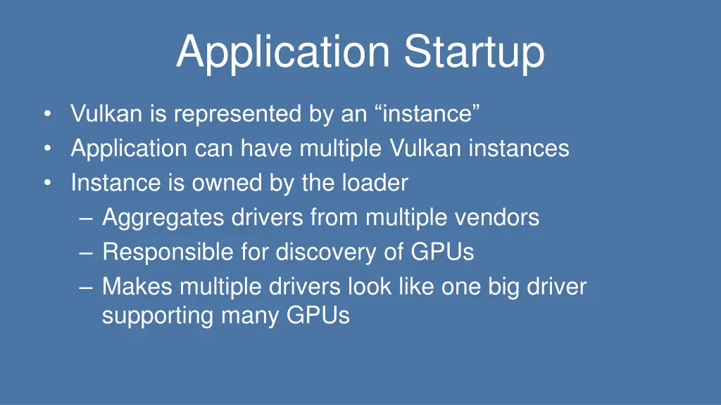 application startup