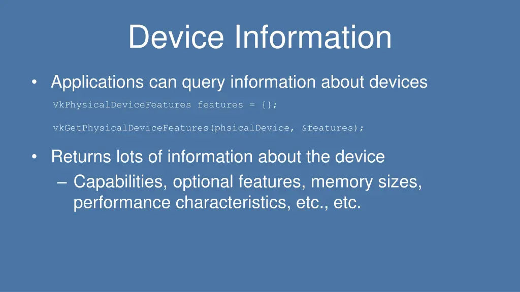 device information