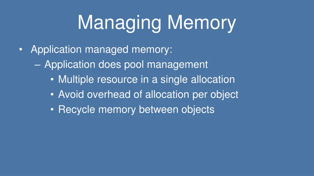 managing memory