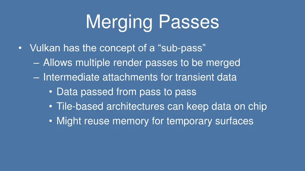 merging passes