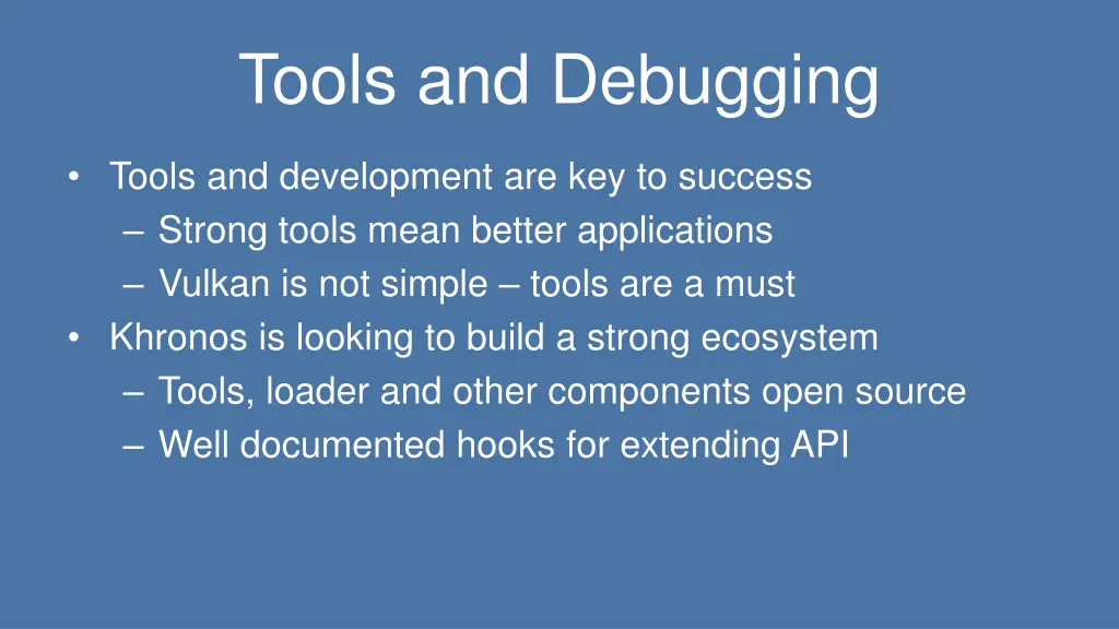 tools and debugging