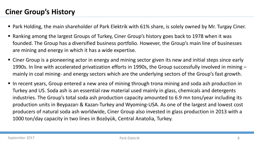 ciner group s history