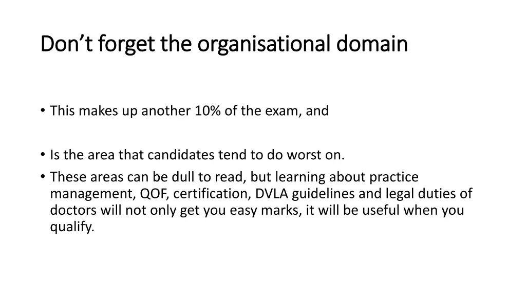 don t forget the organisational domain