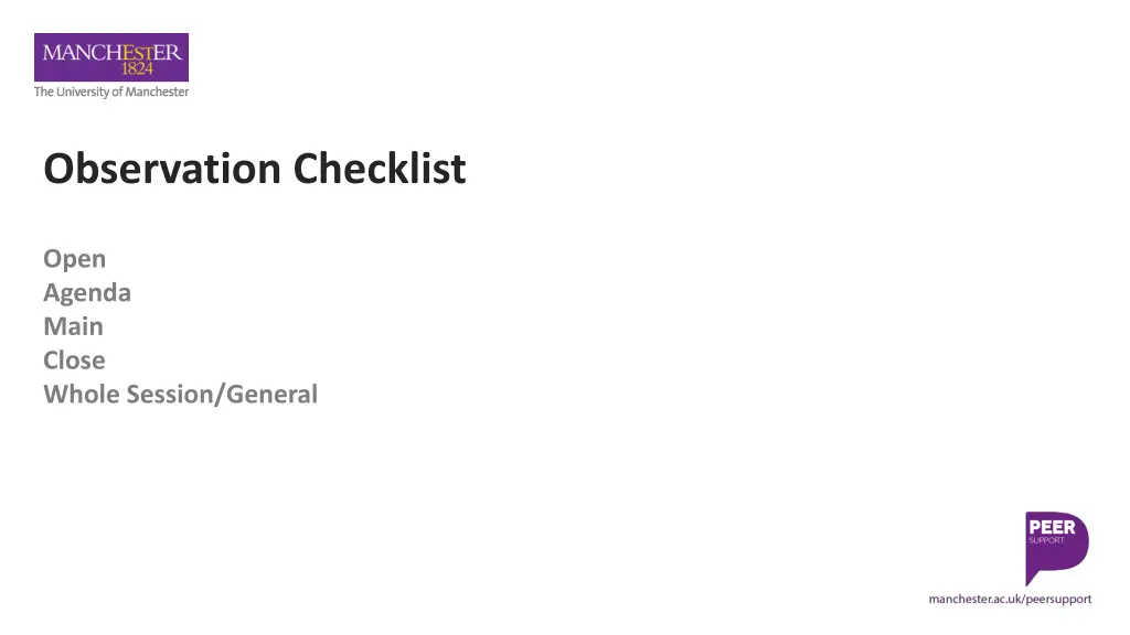 observation checklist